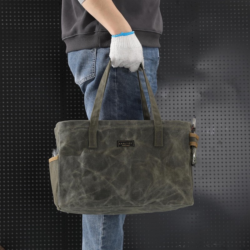 Canvas Tool Tote Bag | 16OZ Waxed Canvas Tool Carrying