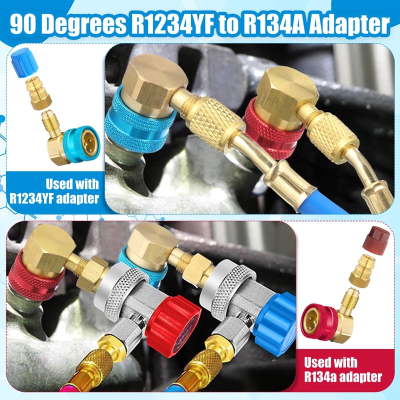 Tandefio R1234yf Adapter R1234yf to R134a Quick Coupler High Low