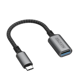 NUVUTEK USB-C to USB 3.0 Adapter Cable Converter, Type-C Male to USB Female, Supports OTG Function.