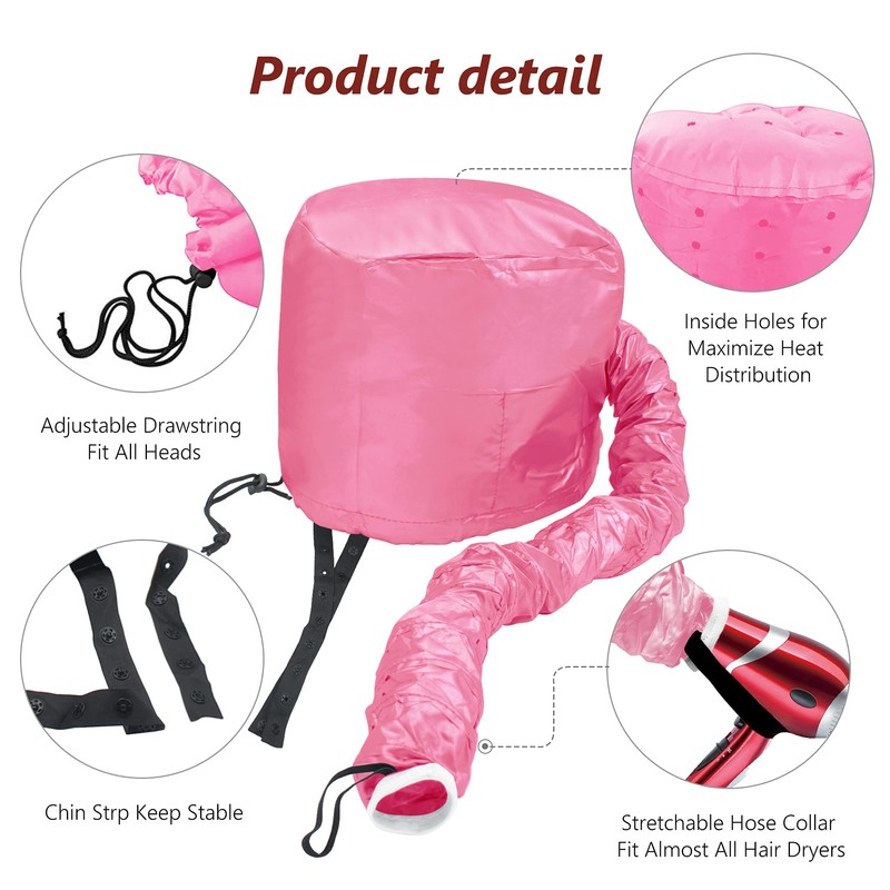 Safety Portable Hair Dryer Bonnet Attachment for Hair Styling -