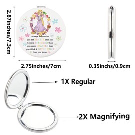 SEIRAA Princess Rapunzel Pocket Mirror Rapunzel Compact Mirror Rapunzel Gifts for Women Rapunzel Merchandise (Pink Princess)