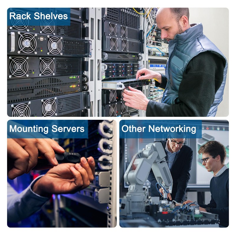 sourcing map M4 Cage Nuts for Server Rack Cabinet, Carbon