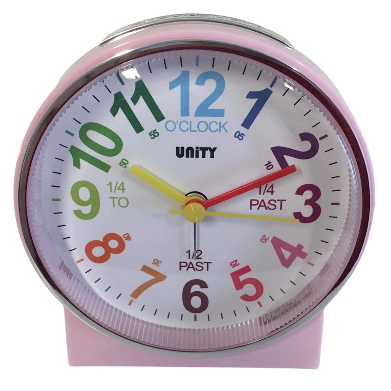Unity Children's Beep Alarm Clock-49027, Pink, 10.5 x 10.5 x