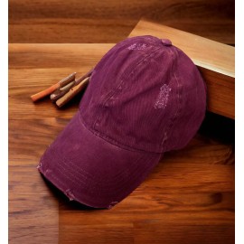 David & Young Women's Maroon Stone washed Distressed Baseball Cap