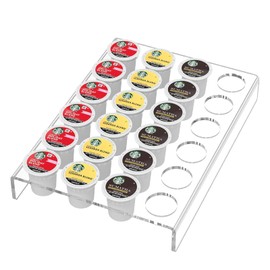 AITEE Acrylic K Cup Drawer Organizer, Clear K Cup Organizer Tray for Drawer or Countertop Storage, Hold 24 Coffee Capsules,K Cup Coffee Pod Holder for Office and Kitchen K Cup Storage (9.6x13.2Inches)