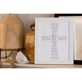 Jesus Loves Me Frame for Baby's Baptism, Dedication or Christening - Made in USA Frame - Gift for Granddaughter/Grandson/Godson/Goddaughter on Christening, Baptism, Dedication (White - Regular)