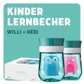 Landpark Drinking Cups (Set of 2) from 9 Months I Drinking Cup Baby 300 ml I Drinking Cup Leak-Proof BPA Free I Baby Cup for Learning to Drink Dishwasher Safe I 360 Degree Cup Baby