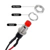 Gebildet 10pcs 7mm 3V-6V-12V-24V-230V/1A Pre-Wired Mini Push Button, SPST Nomal