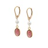 14k Gold-Filled Lever-back Earrings with Garnet Bezel Drops and (3.5-4mm)