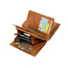 STARHIDE Ladies RFID Blocking Genuine Leather Clutch Wallet with Side