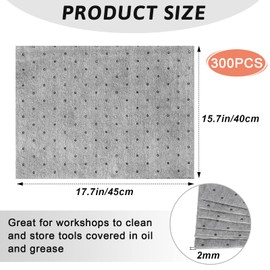 Weewooday 300 Pcs Oil Absorbent Pads Heavy Weight Absorbing Oil Mat for Garage Floor Dimpled Oil Absorbent Pads (Grey, 18 x 16 Inch)