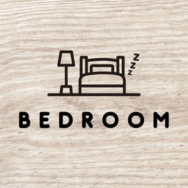 [nicotto] BEDROOM Room Sign Door Sticker, Bedroom, Bedroom, Sticker, Stylish, Cute, Cut, Cutting Sheet, 2.8 x 5.3 inches (7 x 13.5 cm), Indoor and Outdoor (Black)