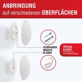 LouMaxx Door Buffer - White, Elastic Wall Buffer - Bump Stop - Stop Damper - Door Stop