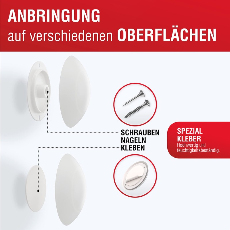 LouMaxx Door Buffer - White, Elastic Wall Buffer - Bump