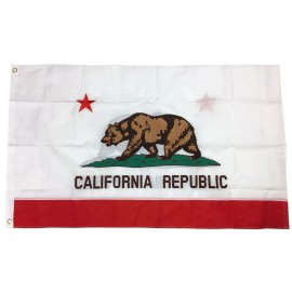 3x5 Ft CALIFORNIA Flag Deluxe Embroidered Nylon State CA Double Sided Flag