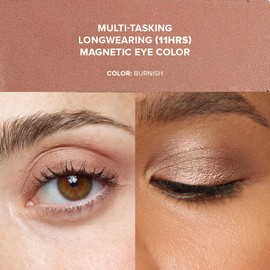Nudestix Magnetic Luminous Eye Color Pencil, Eyeshadow + Eyeliner + Eyelid Primer + Highlighter Stick, Satin Finish Cream Makeup, Long Lasting, Waterproof, Shade: Burnish