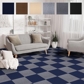 Peel & Stick Carpet Tiles 12x12 Inch - Premium Self-Adhesive Floor Squares with Soft Padding - 20 Tiles/20 Sq Ft per Box (Easy Installation, Removable Carpeting for Home & Office)