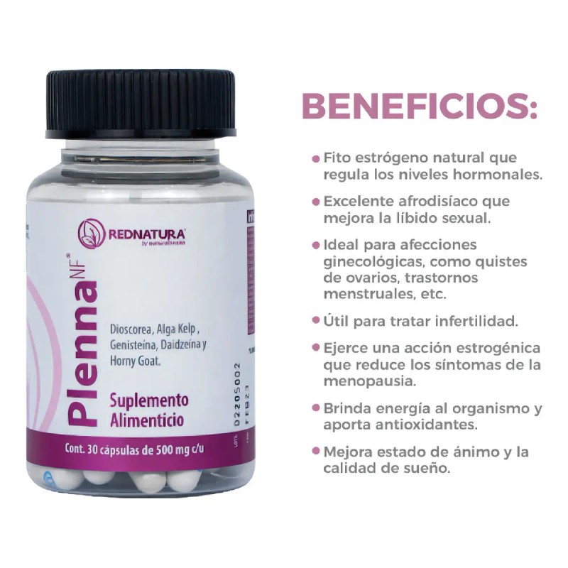 Red Natura Plenna Suplemento Mujeres Cap 500mg Sabor