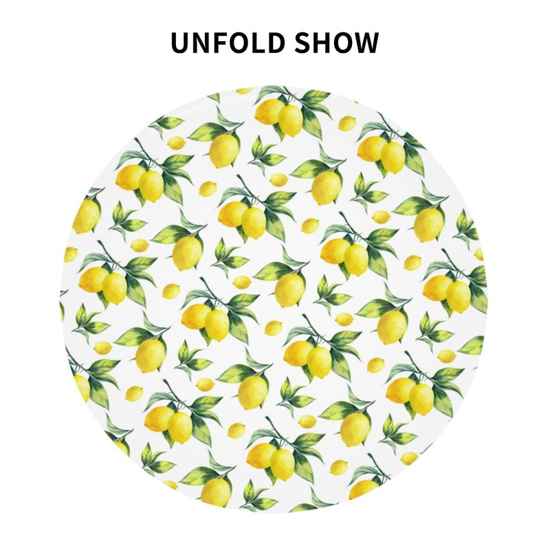 Lemon Tablecloth Round 60 Inches for Spring Summer Yellow Lemon