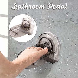 Grey ABS Shower Foot Rest - Suction Cup Wall-Mounted Leg Shaving Aid for Shower