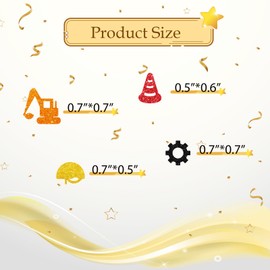 100pcs Construction Confetti, Gold Glitter Excavator Table Confetti for Baby Shower, Excavator Truck Paper Scatters, Construction Birthday/Boys Birthday Party Table Decoration