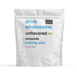 drink wholesome Vegan Unflavored Almond Protein Powder | for Sensitive Stomachs | Additive & Dairy Free | No Artificial Sweeteners | No Bloating, Farts or Gas | No Constipation or Diarrhea