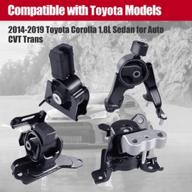 Engine Mount Motor Set 4PCS Compatible with Fits 2014-2019 Totoya Corolla 1.8L Fits Automatic and Manual Transmission Mount Replaces A42026 A42020 A62027 A62023, Front Rear Left Right Support
