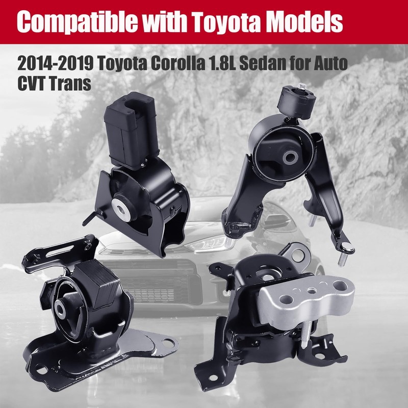 Engine Mount Motor Set 4PCS Compatible with Fits 2014-2019 Totoya
