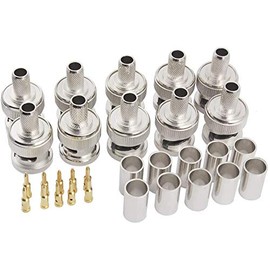 eifagur （Pack of 10） BNC Male Q9 Plug Crimp for RG6 5D-FB LMR300 Cable RF Coaxial Adapter Connector