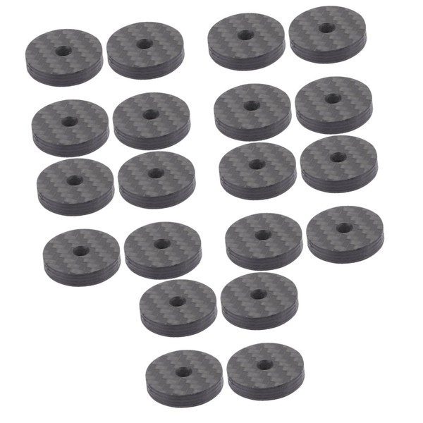 jojofuny 20pcs Carbon Fiber Speaker Spikes Pads for Audio Isolation