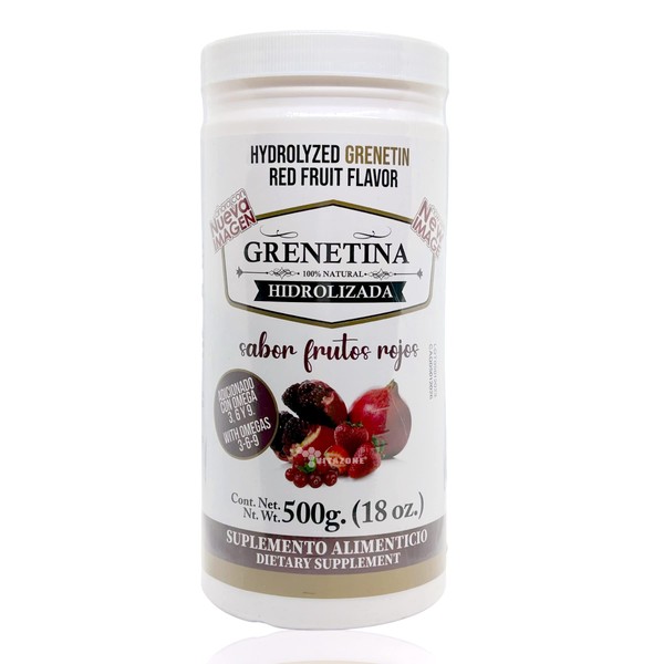 Grenetina Hidrolizada Sabor Frutos Rojos 100% Natural 500 Grs Pretty Bee.