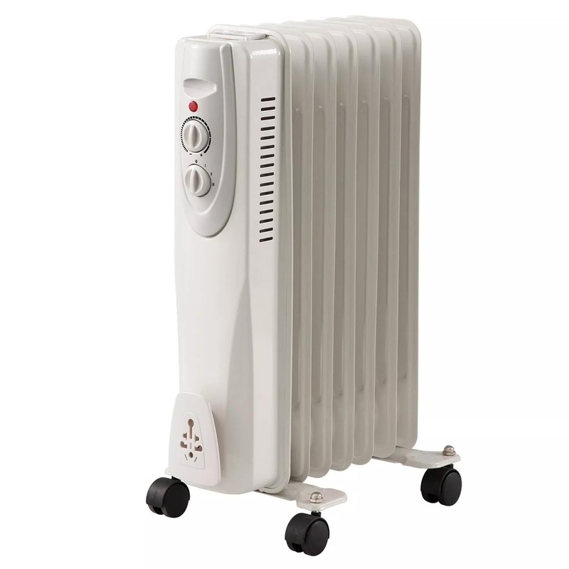 Portable Oil Filled Radiator Space Heater, 1500W, 7-Fin, 3 Heat
