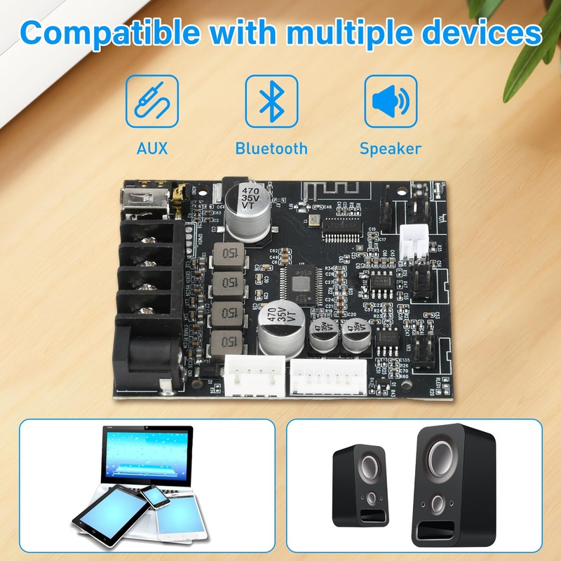 FORIOT Zk-502T Bluetooth Amplifier Board,50W 2.0 Channel Amp Board with