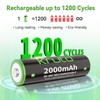 Kruta NiMH Rechargeable AA Batteries, 2000mAh 1.2V NiMH High Capacity