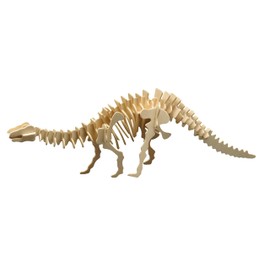 Pebaro 856/8 Holzbausatz Brontosaurus, 3D Puzzle Dinosaurier, Modellbausatz, Basteln mit Holz, Holzpuzzle, Bastelset, vorgestanzte Holzplatte, ausbrechen, zusammenstecken, fertig, Geschenkidee