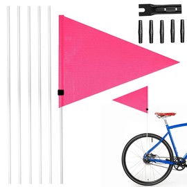 Bicycle Flag, Bicycle Bunting Children, Bicycle Safety Flag with 6 Bars, Adjustable Bicycle Flag, Waterproof Safety Pennant, for Bicycle Accessories for Children's Bicycle Flag - 180 cm, Pink