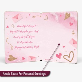 AGAPE LOVE CARDS Happy Valentines Day Card for Wife or Girlfriend - Made from Real Bamboo, 5" X 7" - 1 Pack (Envelope Included), Laser Cut, Eiffel Tower Themed Valentines Card Wife Will Adore