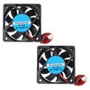 Jopto 2PCS Mini Silent Brushless Cooling Fan 60x60x15mm 6015 DC