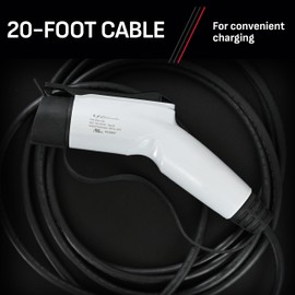 Schumacher Electric Level 1 Portable EV Charger with J1772 Connector, SEV1670, NEMA 5-15P Plug, 20.5-Foot Charging Cable, 12 Amps, 120 Volts, Gray, 1 Unit