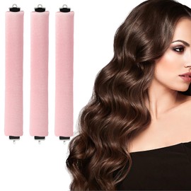 Pack of 3 Heatless Curls Band, Overnight Curls with Hooks, Overnight Blowout Curls Without Heat for All Hair Types (Powdered, Extra Large)