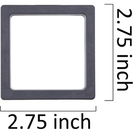 10pcs Coin Holder Display Case, 3D Transparent Floating Frame Display Stand Box with Base for Necklace Ring Bracelet Jewelry AA Medallion Challenge Coin Stamp(2.7 x 2.7 inches)