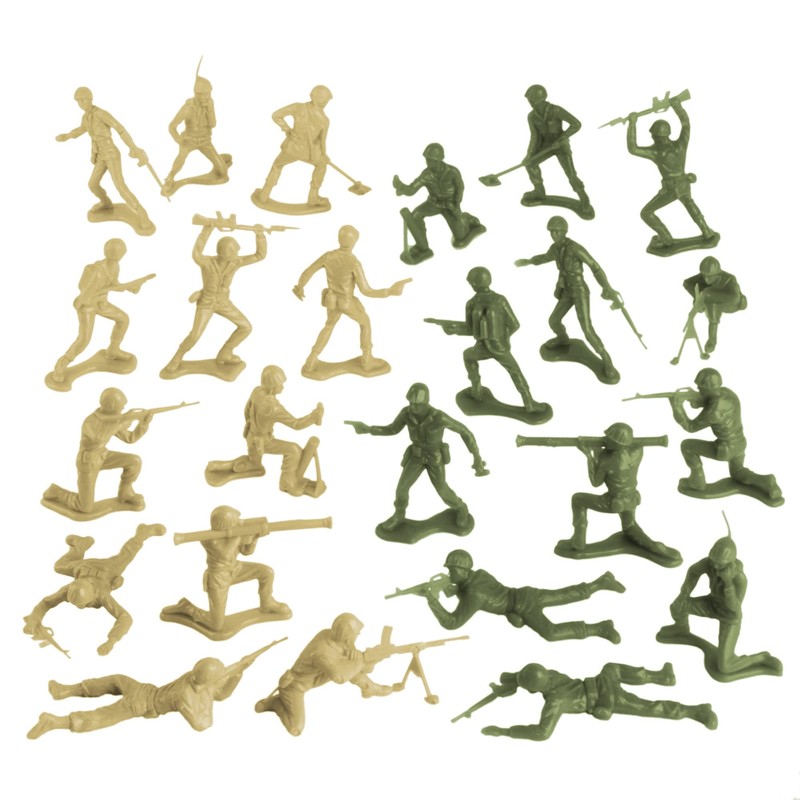 TimMee Plastic Army Men - OD Green vs Tan 100pc