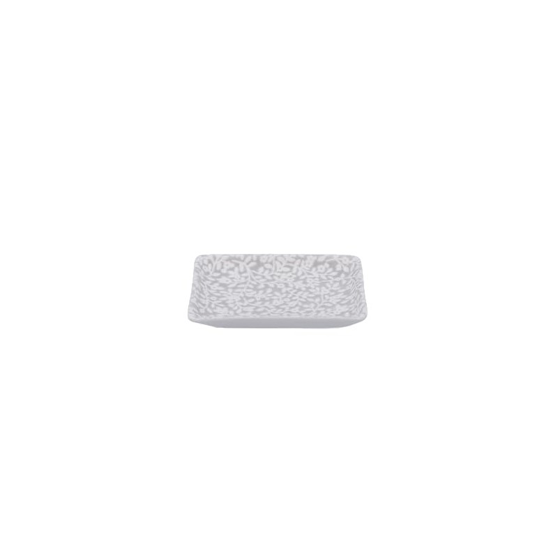 Gisela Graham Ceramic Trinket Dish, Light Grey Floral Pattern, Small