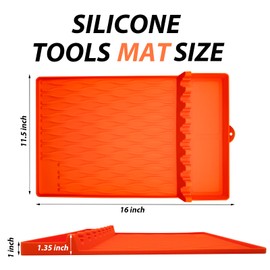 Silicone Grill Mat for Blackstone, Heat Resistant BBQ Spatula Pad for Blackstone Griddles, Compatible with Blackstone Side Accessories & Outdoor Kitchen Counter (Orange)