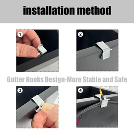 MengMain 60Pcs Gutter Light Hook,Galvanized Gutter Hook Clip,Gutter Light Hangers Roof Hooks，Outdoor Patio Decoration String Light Clips for Holiday Parties (60)