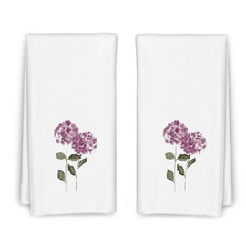Purple Hydrangea Flowers Floral Kitchen Towels Set of 2, Hydrangea Decorative Hand Towels for Bathroom, Purple Hydrangea Decor Dish Towels for Kitchen, Purple Towels, Hydrangea Gifts, 16x24 in