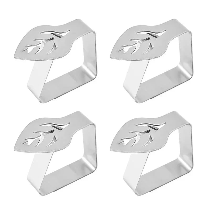 U-Vathing 12Pack Leaf Shape Tablecloth Clips,Picnic Table Clips Stainless Steel