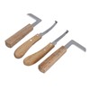 4pcs Hoof Knife Carbon Steel Wooden Handle Left and Right