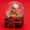 SIKORA SK08 Small Glass Decorative Snow Globe Bear with Christmas