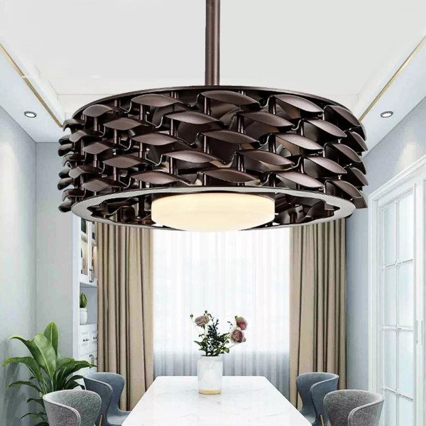 Bladeless Ceiling Fan 22" LED Light 3 speed Chandelier Remote